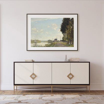 Immerse yourself in the serene beauty of this tranquil riverscape, where soft brushstrokes capture for Foyer