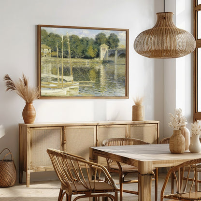 Immerse yourself in the serene beauty of this impressionist riverside scene. Capturing the gentle for Dining