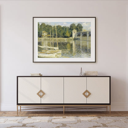 Immerse yourself in the serene beauty of this impressionist riverside scene. Capturing the gentle for Foyer