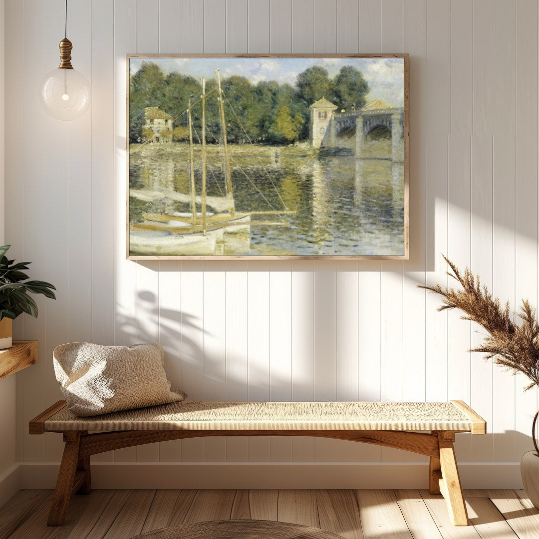 Immerse yourself in the serene beauty of this impressionist riverside scene. Capturing the gentle for gallery