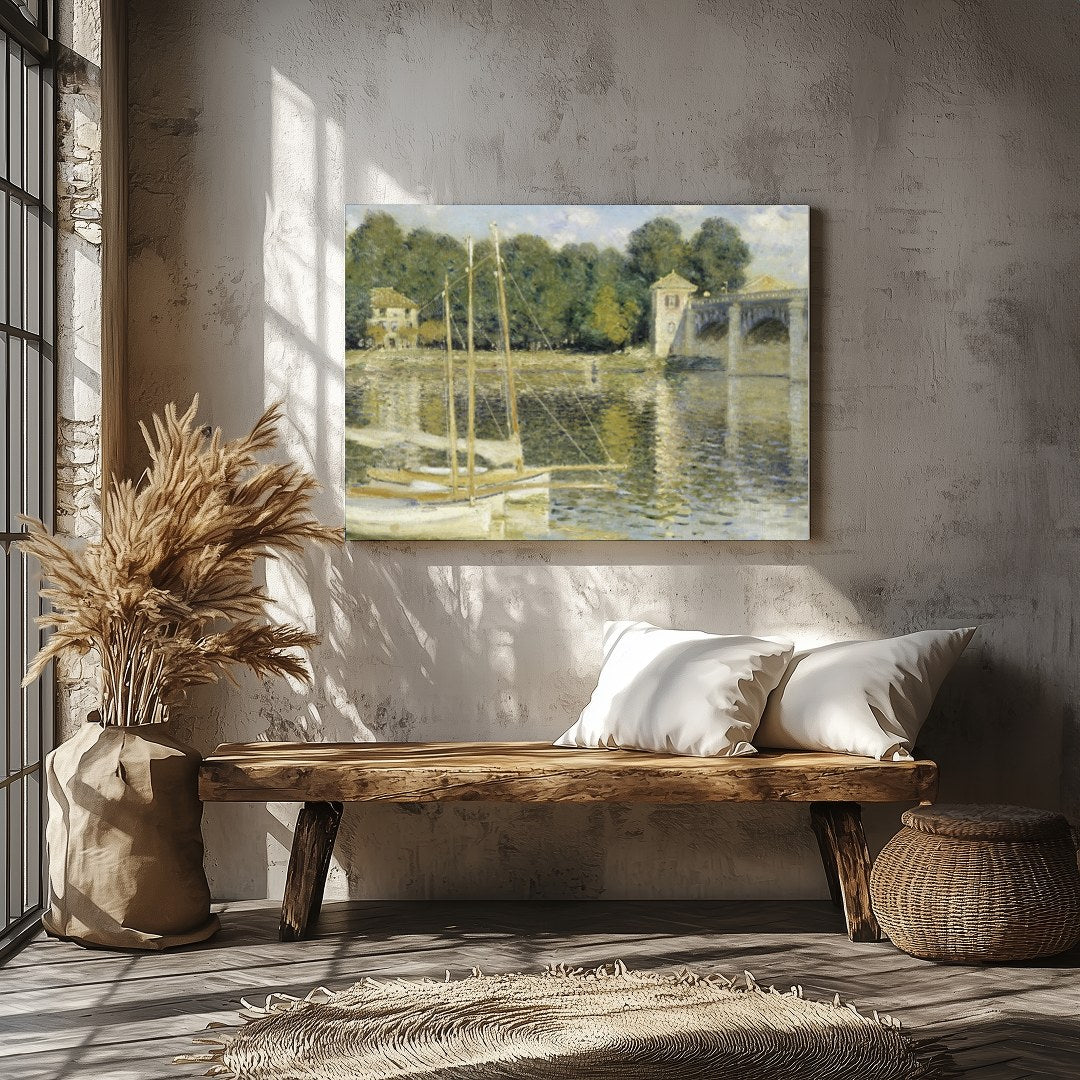 Immerse yourself in the serene beauty of this impressionist riverside scene. Capturing the gentle for Veranda