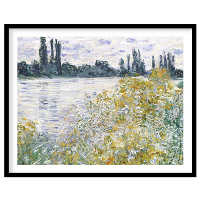 Experience the serene beauty of nature with 'Tranquil Riverside by Monet'. This artwork captures for interior