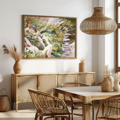 Immerse yourself in the serene beauty of this watercolor masterpiece, depicting a harmonious for Dining