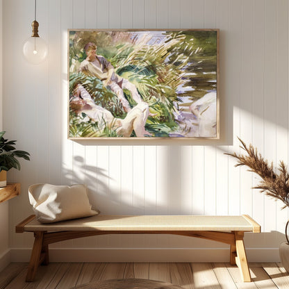 Immerse yourself in the serene beauty of this watercolor masterpiece, depicting a harmonious for Hallway