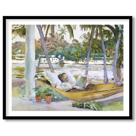 Capture the serene essence of leisure with this exquisite watercolor scene showcasing a restful for bedroom