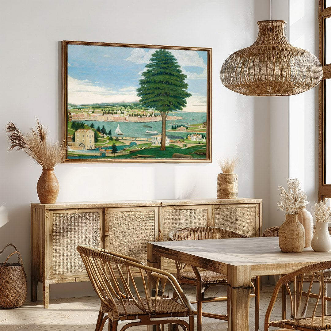 Immerse yourself in the serene beauty of this idyllic riverside village scene. This charming for Dining