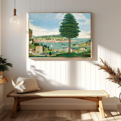 Immerse yourself in the serene beauty of this idyllic riverside village scene. This charming for Hallway