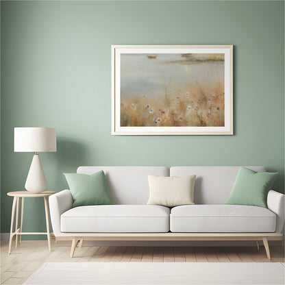 Immerse yourself in the serenity of a misty morning with this stunning piece of wall art. Featuring for Hall
