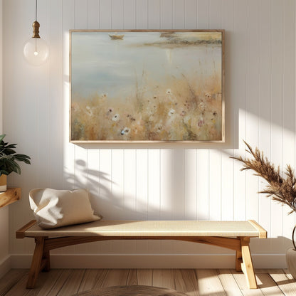 Immerse yourself in the serenity of a misty morning with this stunning piece of wall art. Featuring for Hallway