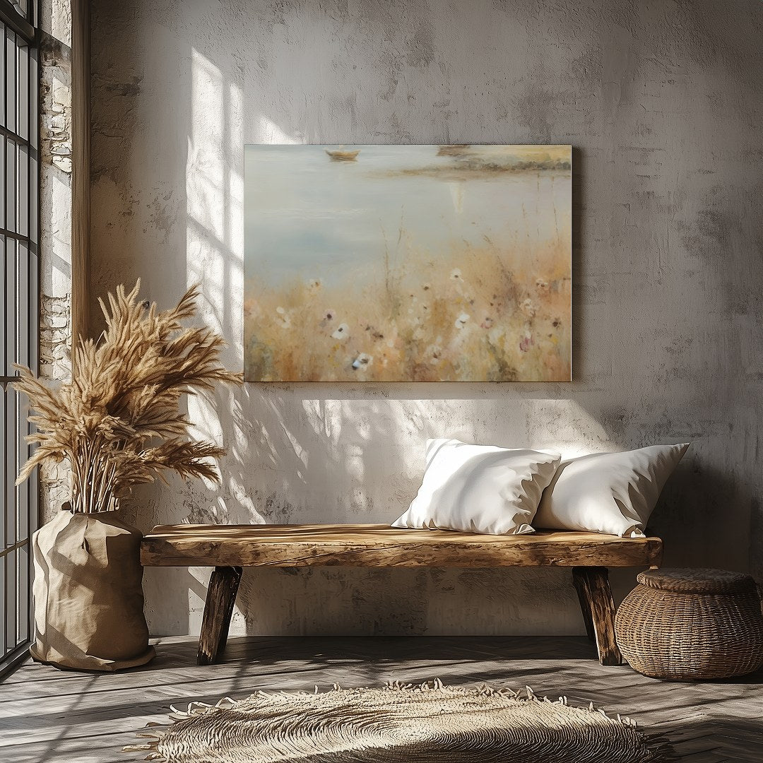 Immerse yourself in the serenity of a misty morning with this stunning piece of wall art. Featuring for Veranda