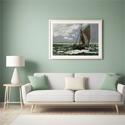 Capture the essence of serene exploration with this captivating seascape, showcasing a solitary for Hall