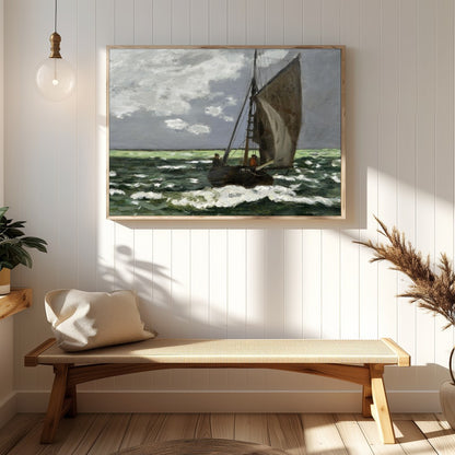 Capture the essence of serene exploration with this captivating seascape, showcasing a solitary for Hallway