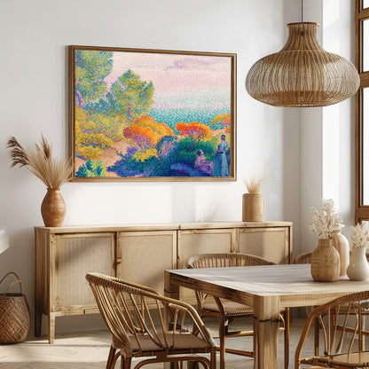 Immerse yourself in the calming ambiance of this impressionistic seaside scene. Rich in vibrant for Dining