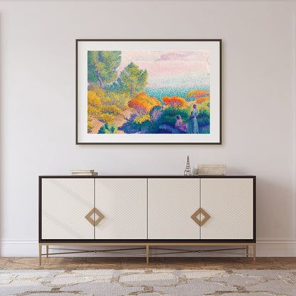 Immerse yourself in the calming ambiance of this impressionistic seaside scene. Rich in vibrant for Foyer