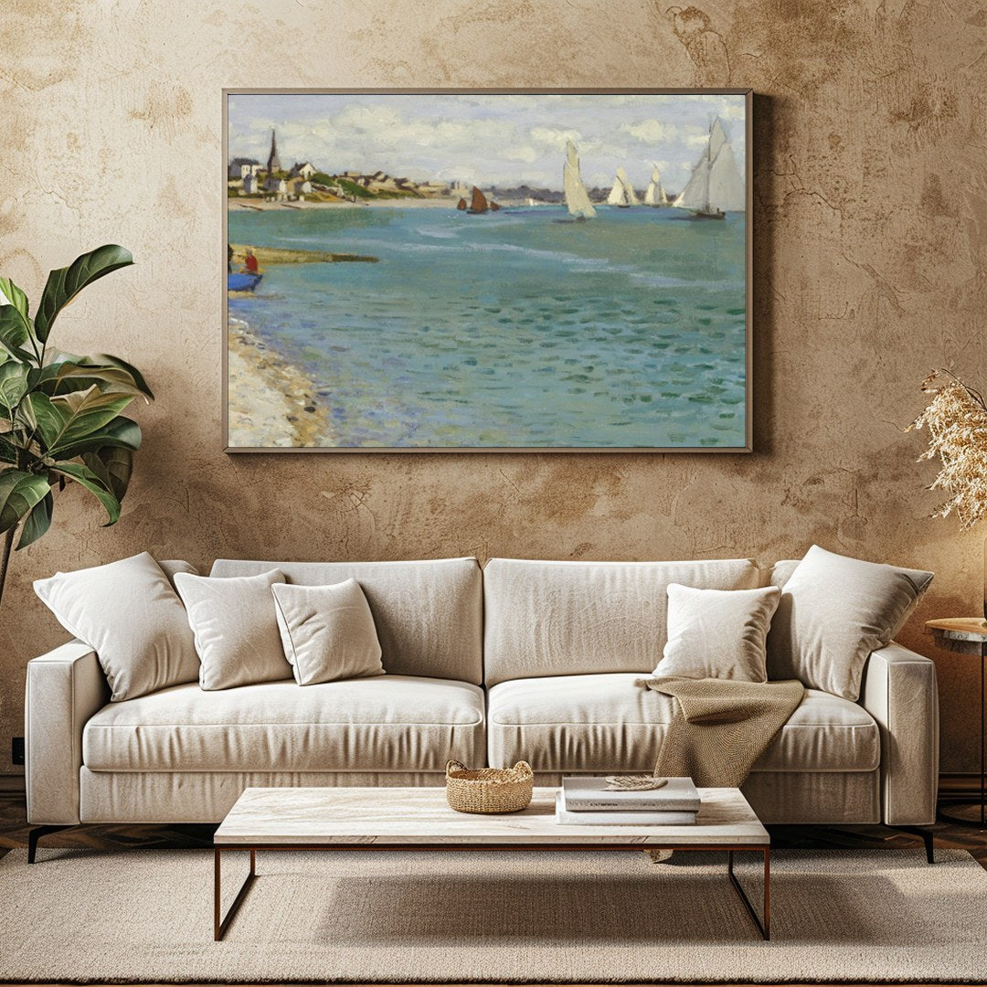 Immerse yourself in the serene beauty of this coastal regatta scene. This artwork captures the for Family Room