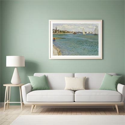 Immerse yourself in the serene beauty of this coastal regatta scene. This artwork captures the for Hall