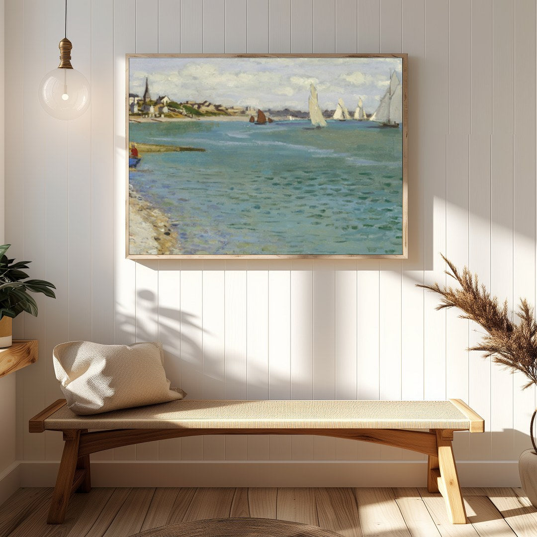 Immerse yourself in the serene beauty of this coastal regatta scene. This artwork captures the for Hallway