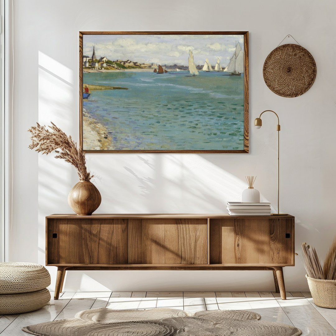 Immerse yourself in the serene beauty of this coastal regatta scene. This artwork captures the for Sitting Area