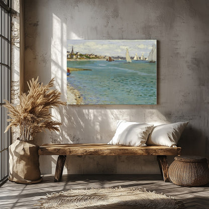 Immerse yourself in the serene beauty of this coastal regatta scene. This artwork captures the for Veranda