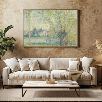 Immerse yourself in the serene beauty of a spring day with this enchanting landscape painting. for Family Room