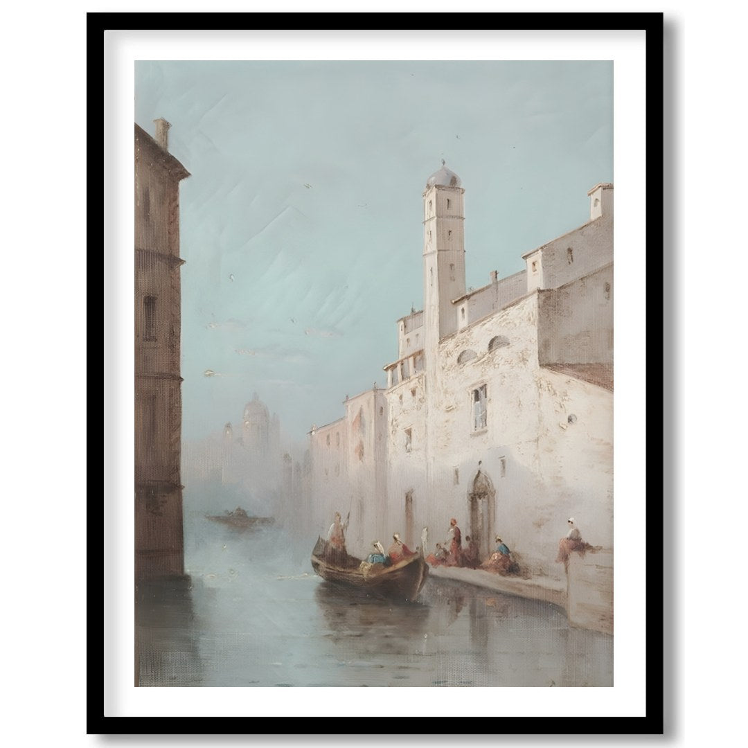 Immerse yourself in the serenity of a Venetian canal with this exquisite artwork. Capturing the for dwelling