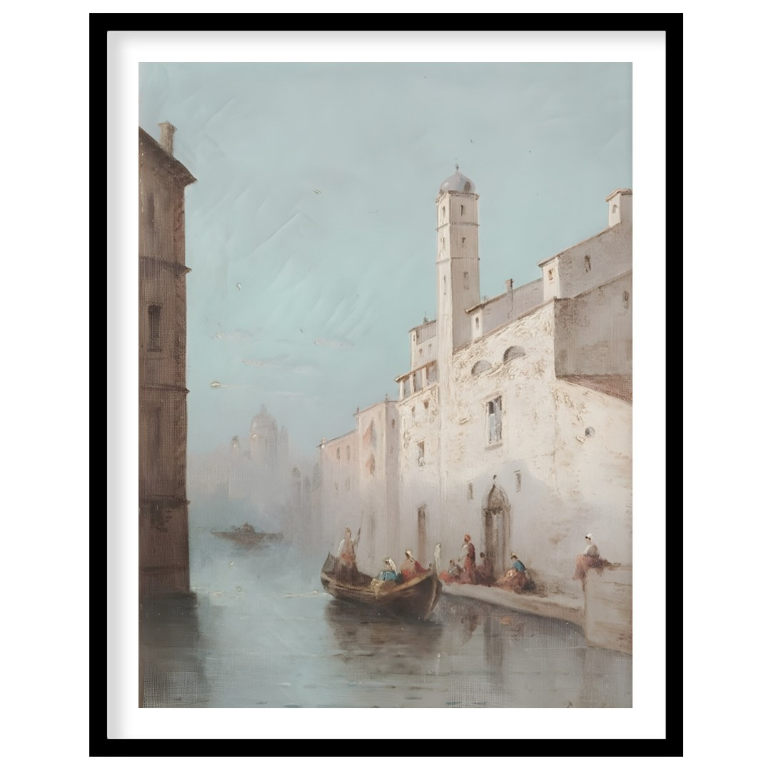 Immerse yourself in the serenity of a Venetian canal with this exquisite artwork. Capturing the for dwelling