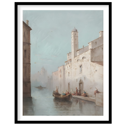 Immerse yourself in the serenity of a Venetian canal with this exquisite artwork. Capturing the for dwelling