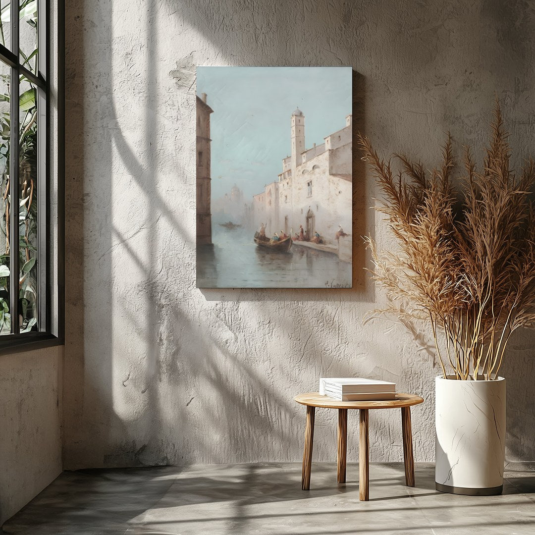 Immerse yourself in the serenity of a Venetian canal with this exquisite artwork. Capturing the for Entrance