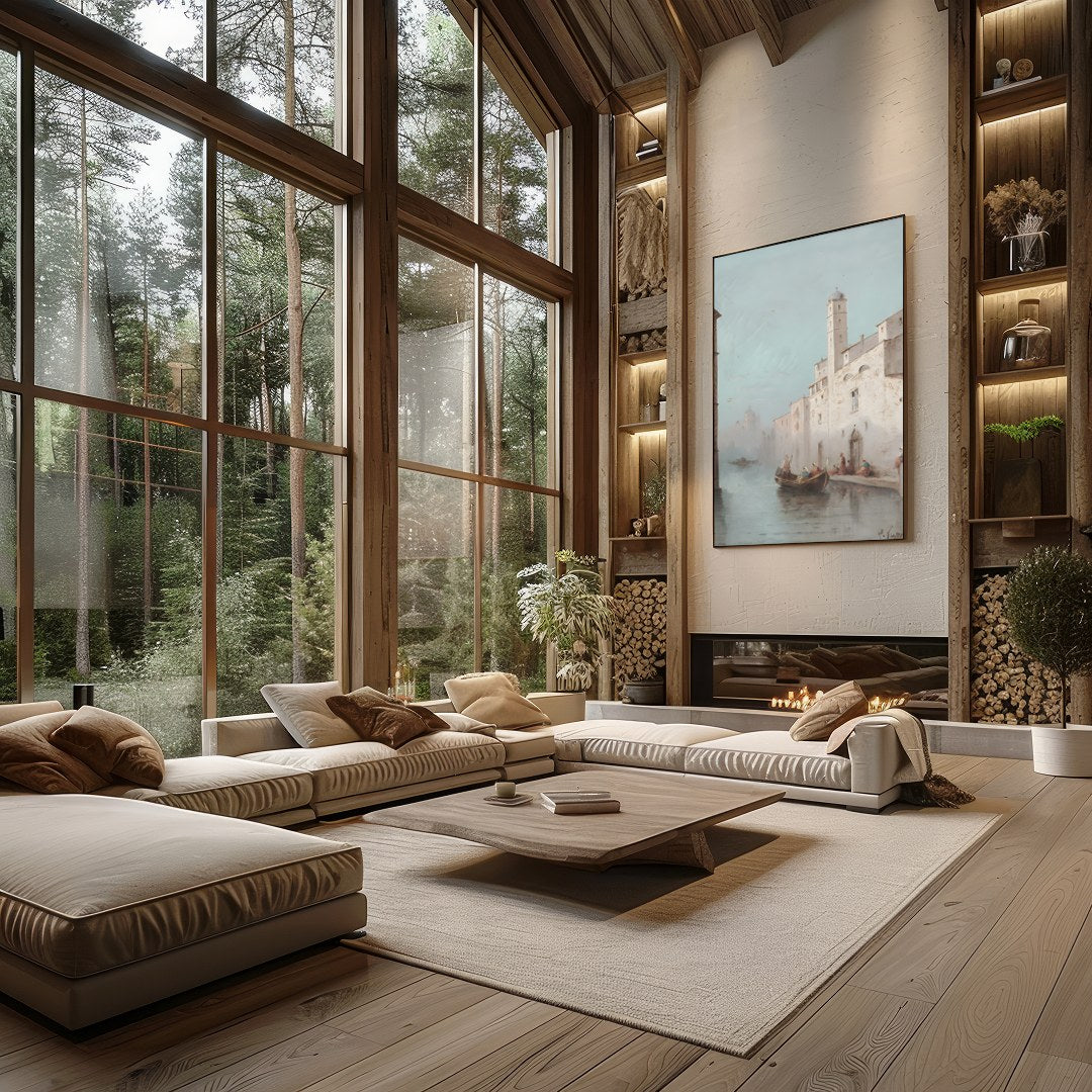 Immerse yourself in the serenity of a Venetian canal with this exquisite artwork. Capturing the for Living Room