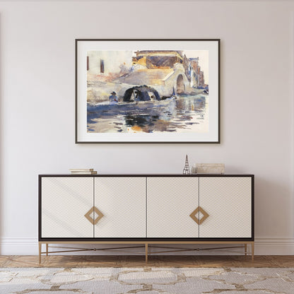 Experience the serene beauty of Venice's timeless canals with this delightful watercolor artwork. for Foyer