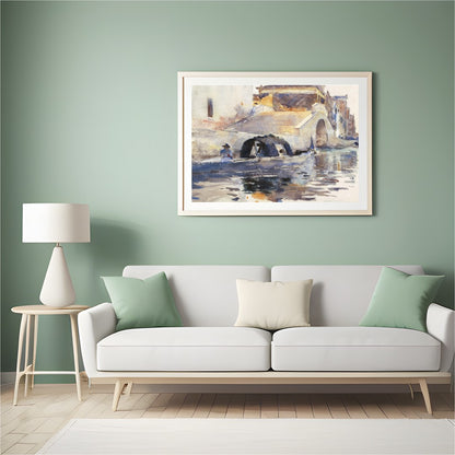 Experience the serene beauty of Venice's timeless canals with this delightful watercolor artwork. for Hall