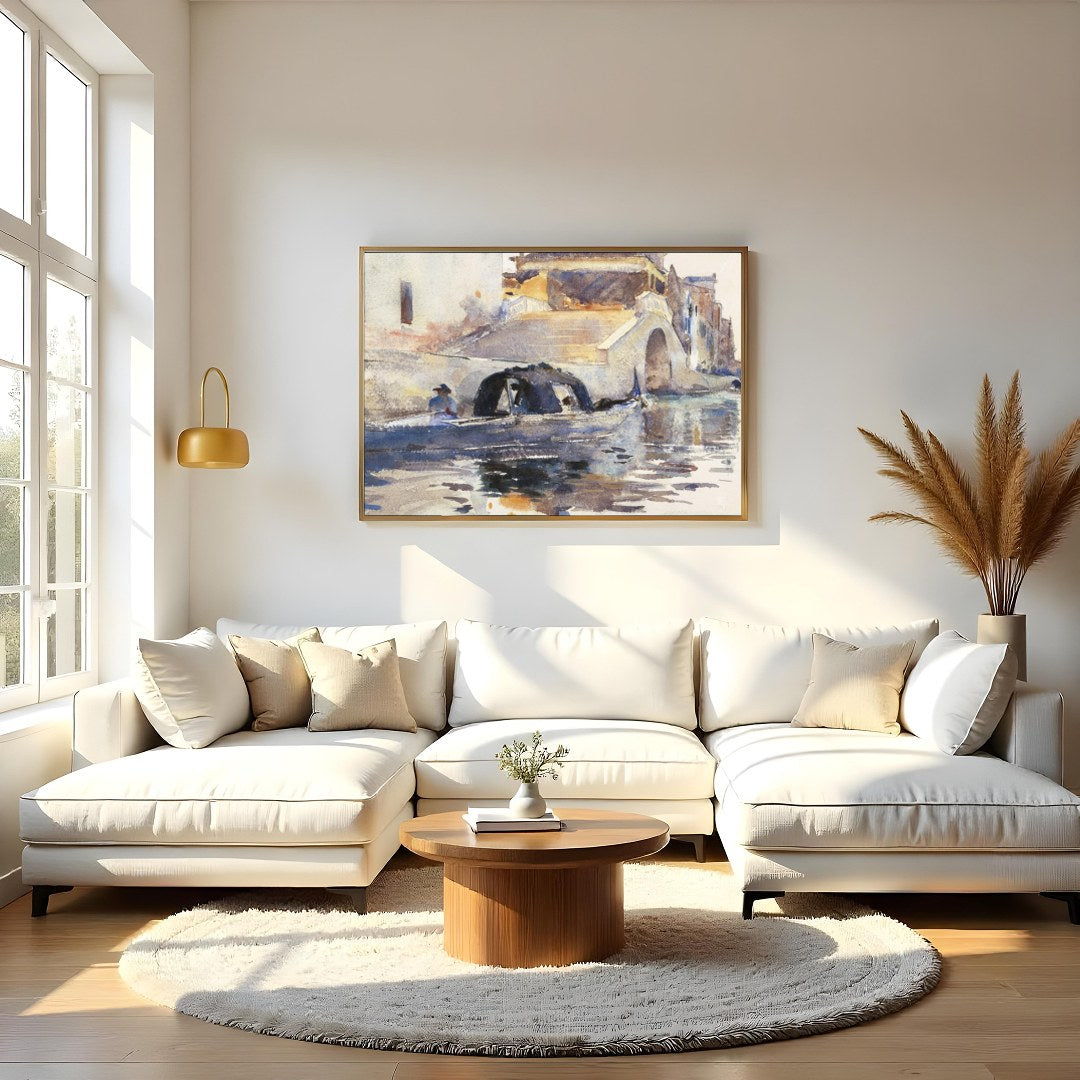 Experience the serene beauty of Venice's timeless canals with this delightful watercolor artwork. for Living Room