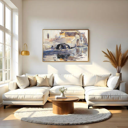 Experience the serene beauty of Venice's timeless canals with this delightful watercolor artwork. for Living Room