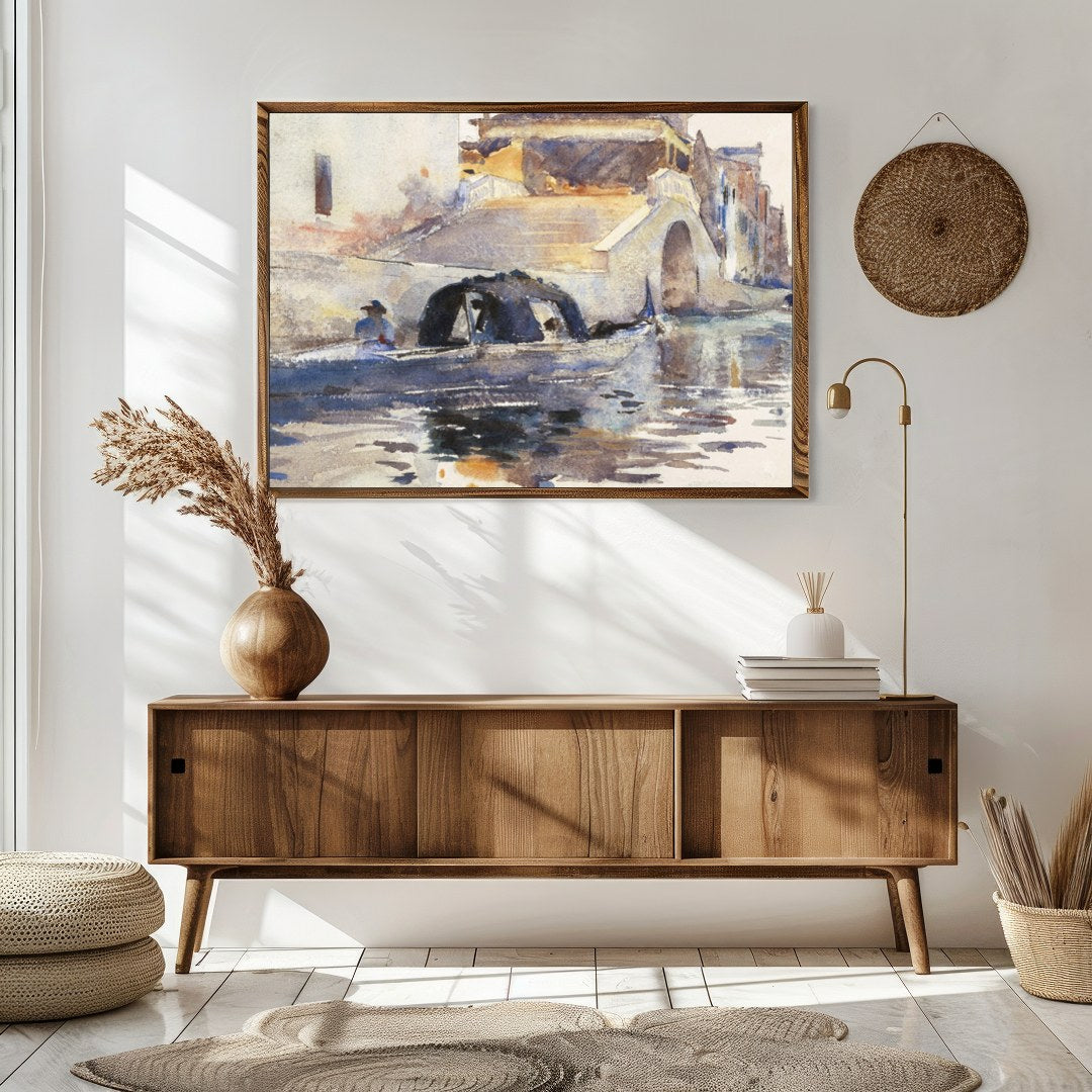 Experience the serene beauty of Venice's timeless canals with this delightful watercolor artwork. for Sitting Area