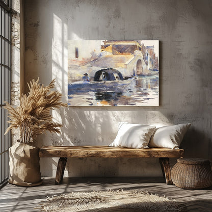 Experience the serene beauty of Venice's timeless canals with this delightful watercolor artwork. for Veranda