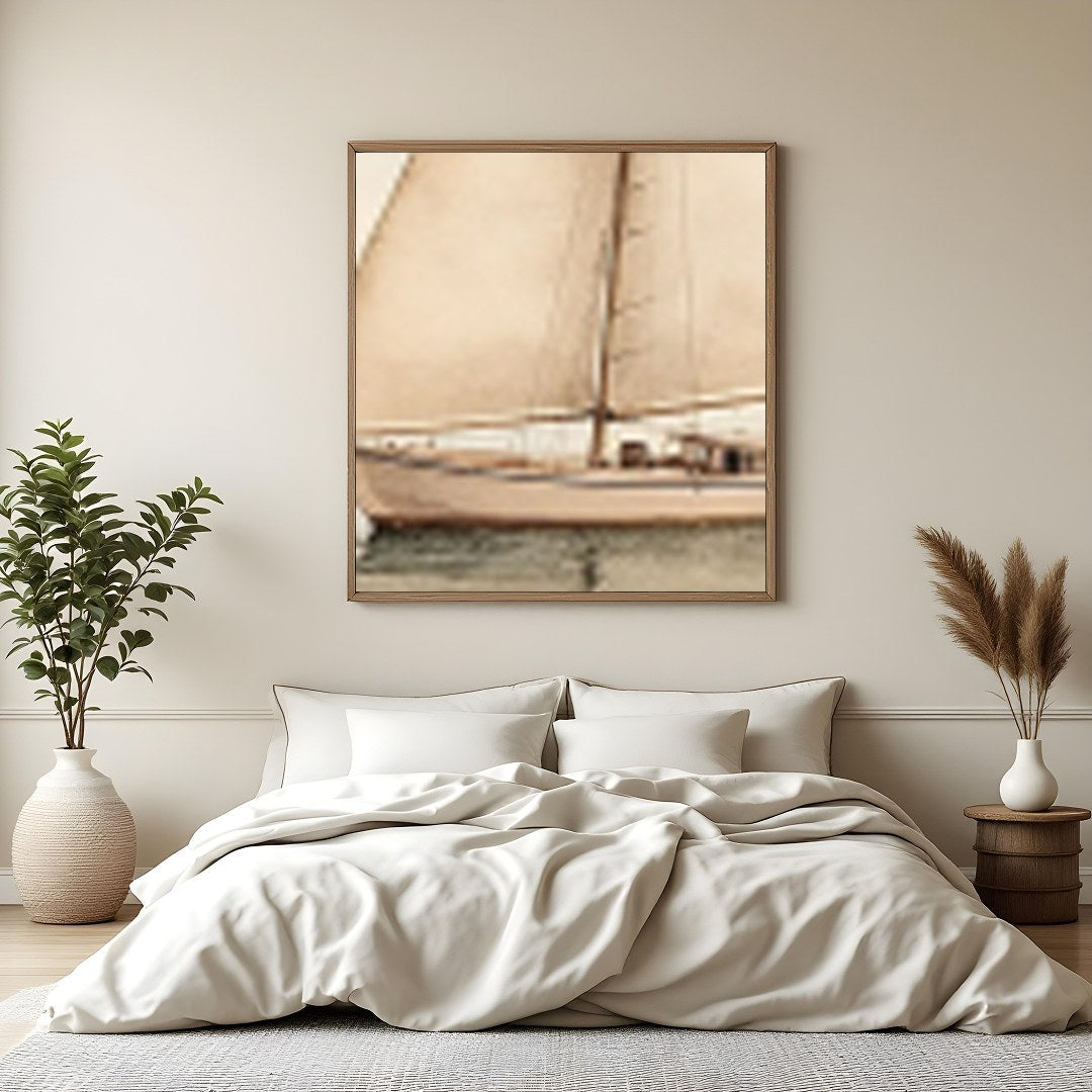 Invite the calming essence of nautical adventure into your space with this timeless depiction of a for Bedroom