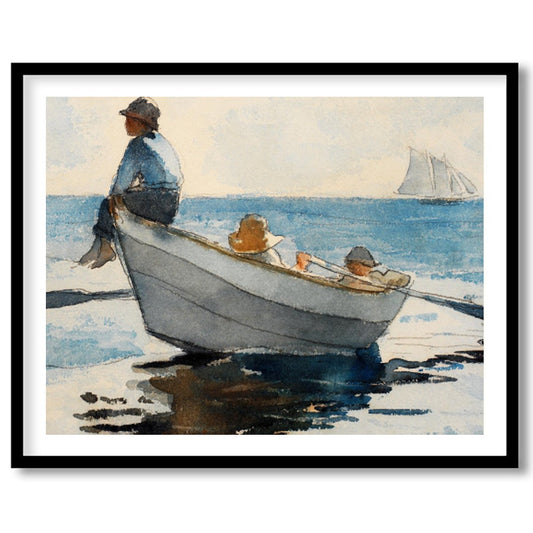 Immerse your space in calm with this exquisite watercolor depicting a serene seascape. Featuring a for residence