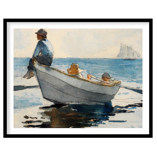 Immerse your space in calm with this exquisite watercolor depicting a serene seascape. Featuring a for residence