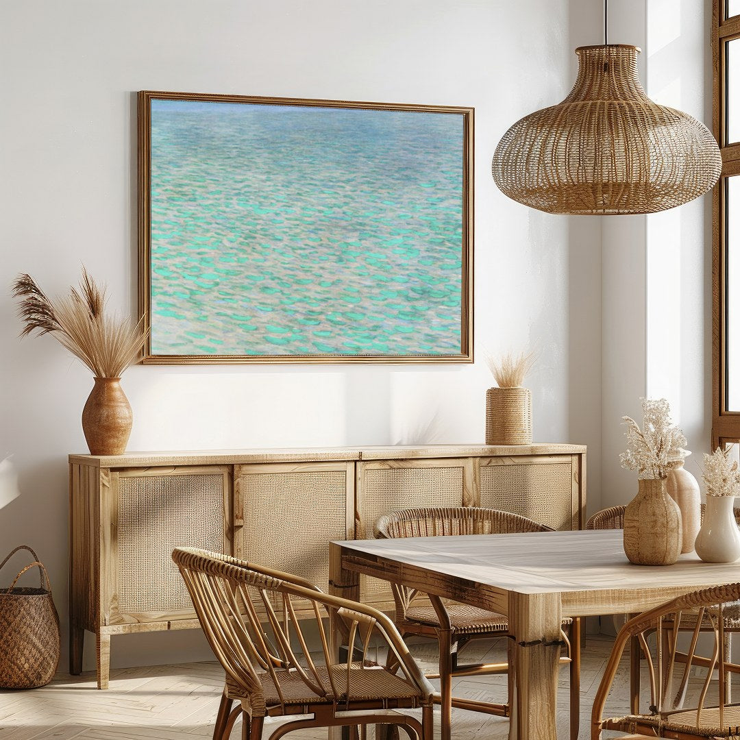Experience serene elegance with the Tranquil Water Lilies Canvas, a breathtaking depiction of for Dining
