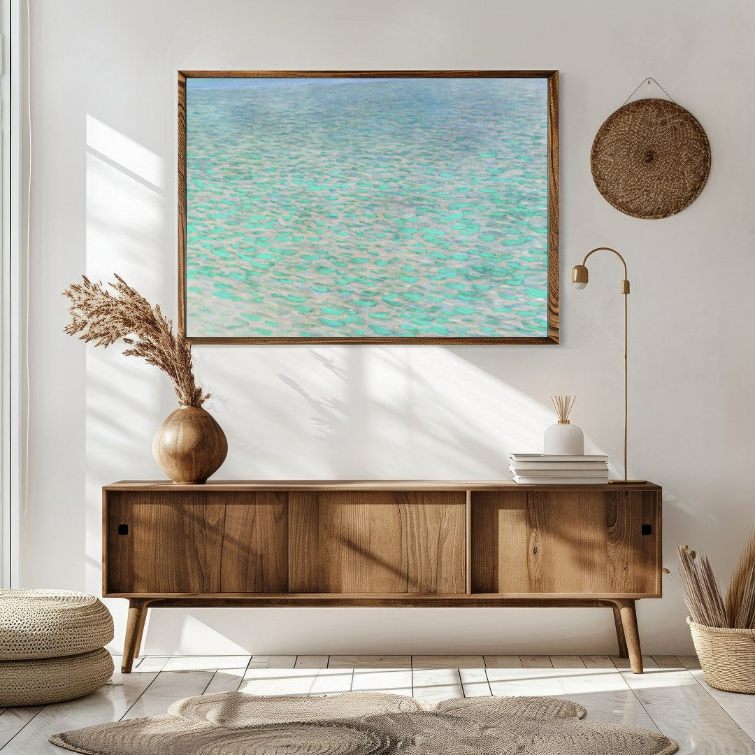 Experience serene elegance with the Tranquil Water Lilies Canvas, a breathtaking depiction of for Sitting Area