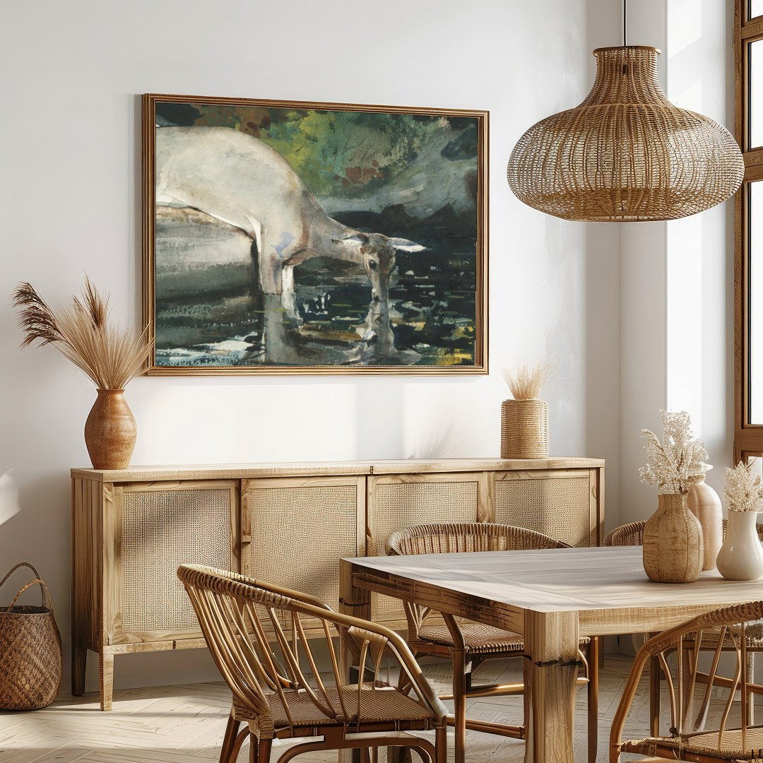 Immerse yourself in the serenity of nature with this captivating watercolor artwork. The piece for Dining