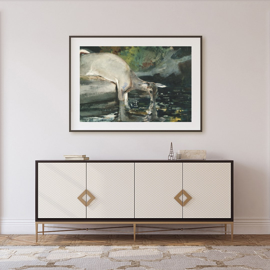 Immerse yourself in the serenity of nature with this captivating watercolor artwork. The piece for Foyer