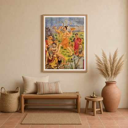 Immerse yourself in this captivating depiction of Bhikshatana Shiva, embodying the divine wanderer for Entrance
