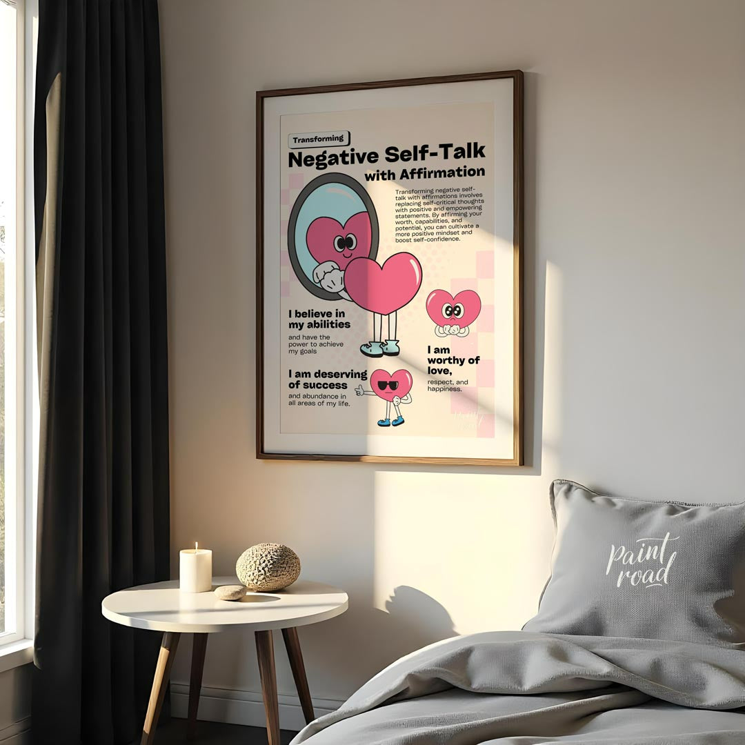 This inspiring and visually engaging artwork, titled “Transforming Negative Self-Talk with Affirmat… for bedroom