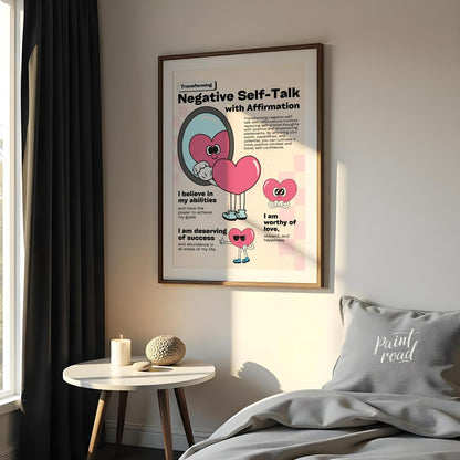This inspiring and visually engaging artwork, titled “Transforming Negative Self-Talk with Affirmat… for bedroom