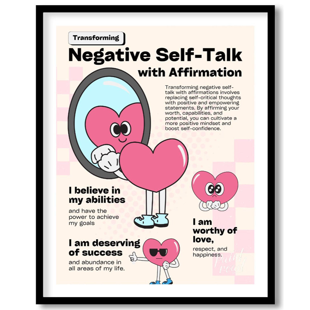 This inspiring and visually engaging artwork, titled “Transforming Negative Self-Talk with Affirmat… for room