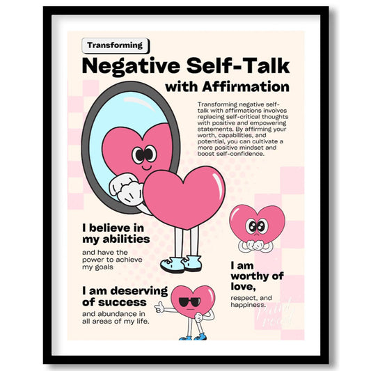 This inspiring and visually engaging artwork, titled “Transforming Negative Self-Talk with Affirmat… for room