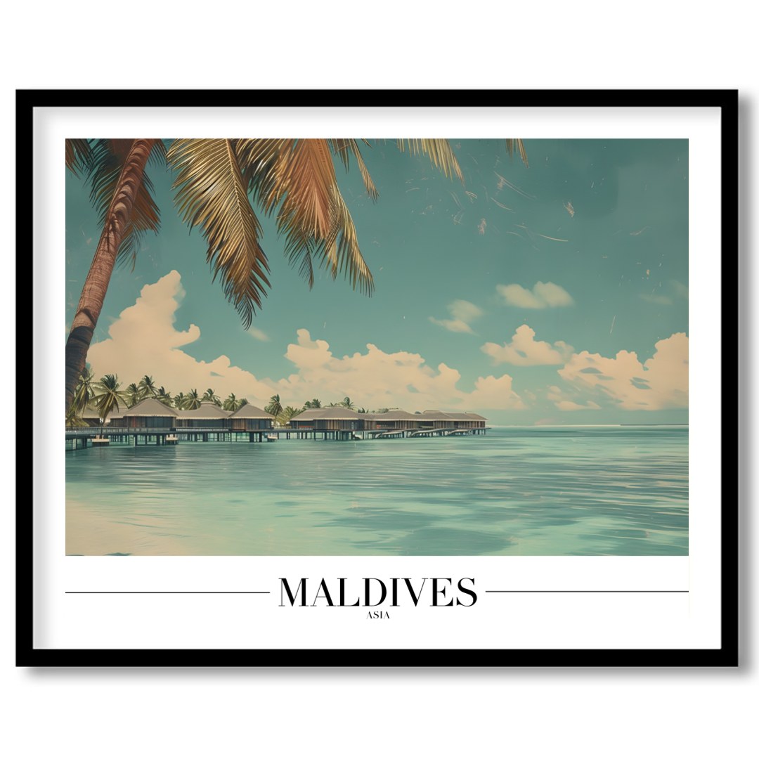 Immerse yourself in the serene beauty of this tropical paradise, showcasing overwater bungalows set for abode