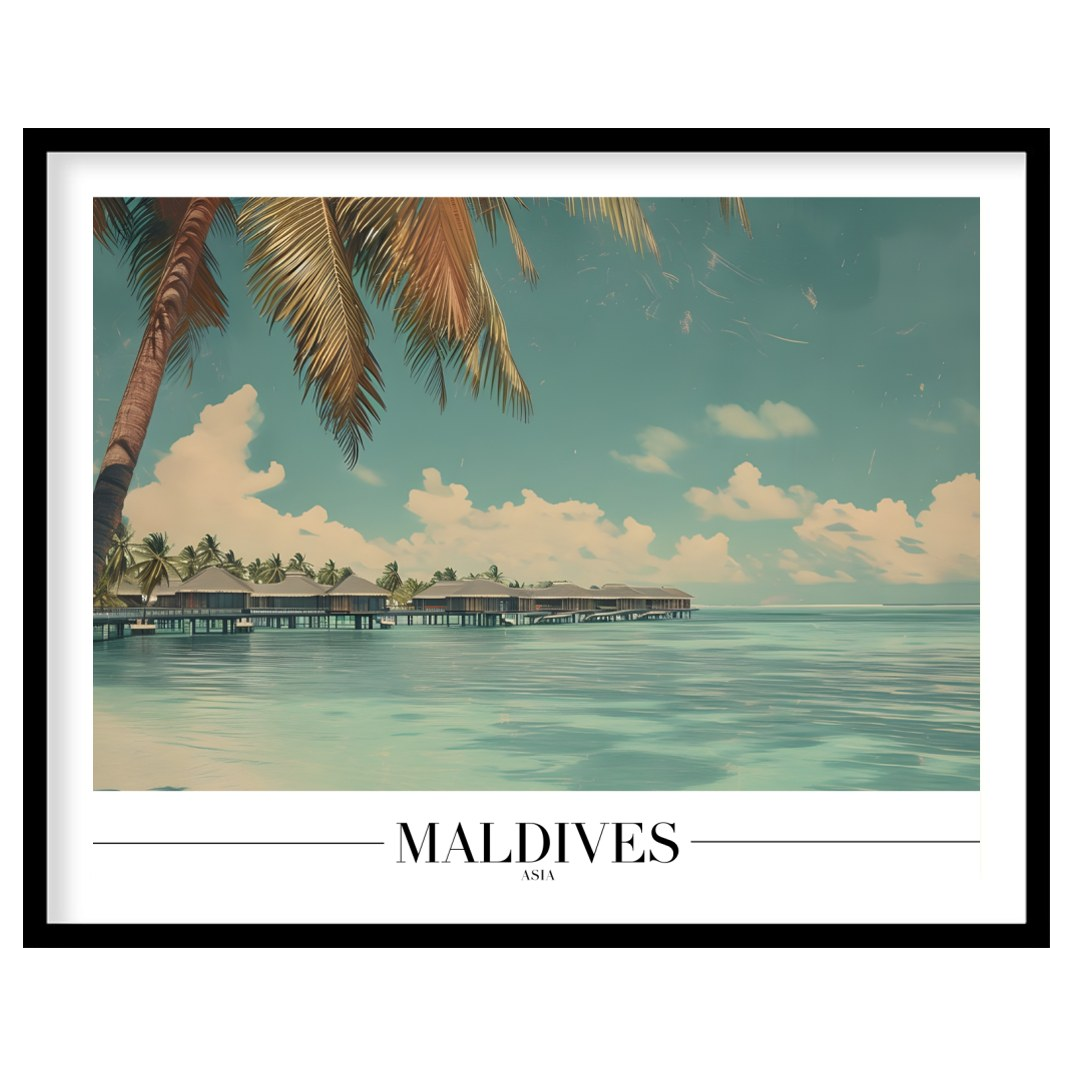 Immerse yourself in the serene beauty of this tropical paradise, showcasing overwater bungalows set for abode