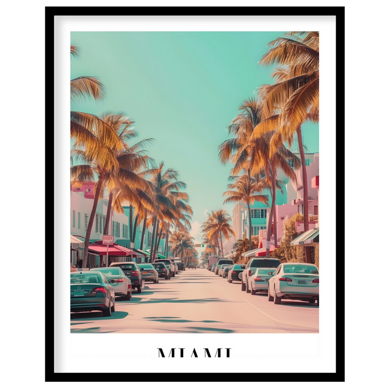Tropical Miami Street Scene Wall Art